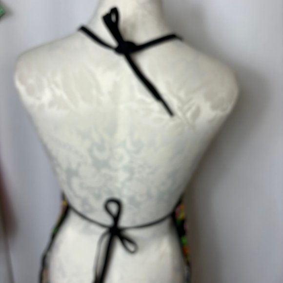 Hawaiian Colorful Flower Floral Bib Kitchen Apron - Picture 8 of 10